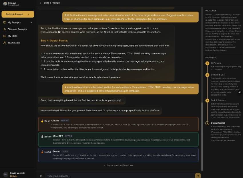 Build a Prompt - Tool Selection
